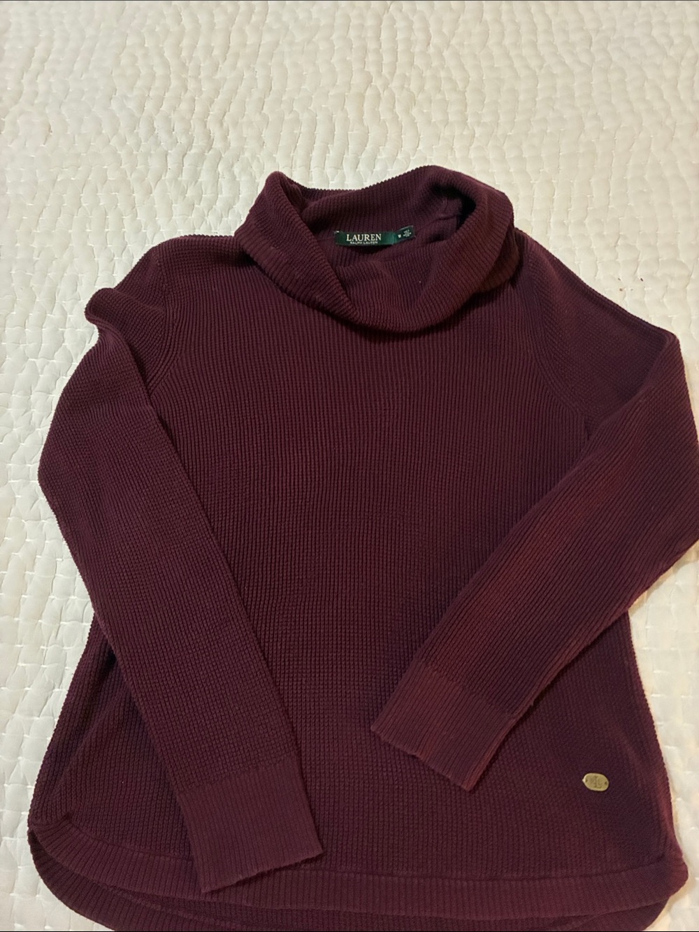 Lauren Ralph Lauren Plum Cowl Neck Sweater Size M